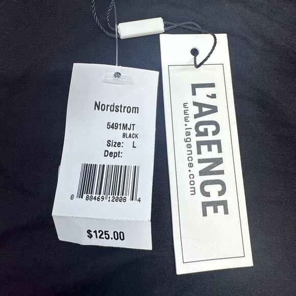 L'Agence Womens Black Long Sleeve Tee Size L New - Picture 4 of 4